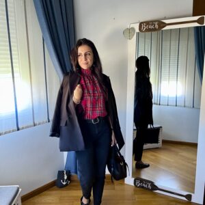 Blusa Escocia cuadros roja