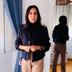 Chaqueta crop paño British