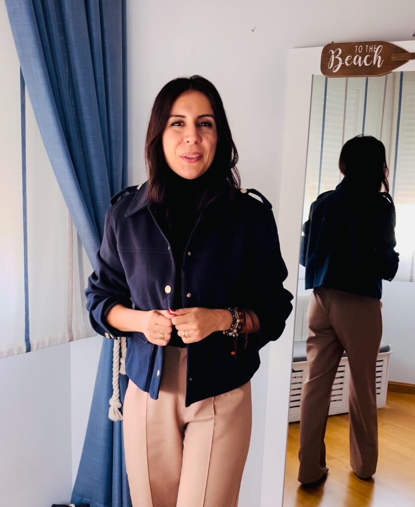 Chaqueta crop paño British