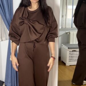 Conjunto lazo chocolate