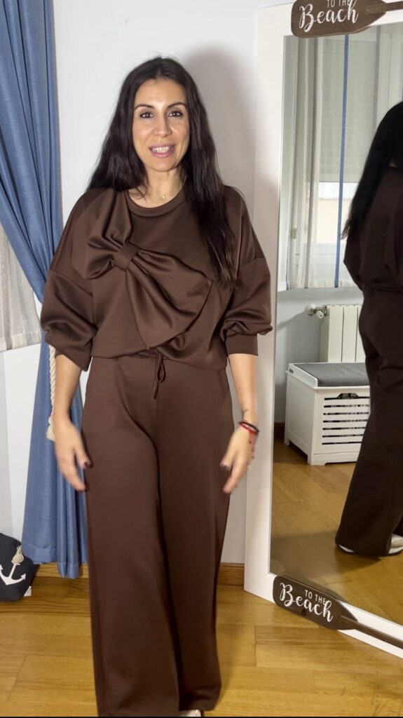 Conjunto lazo chocolate