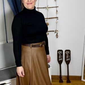 Falda polipiel vuelo Brown