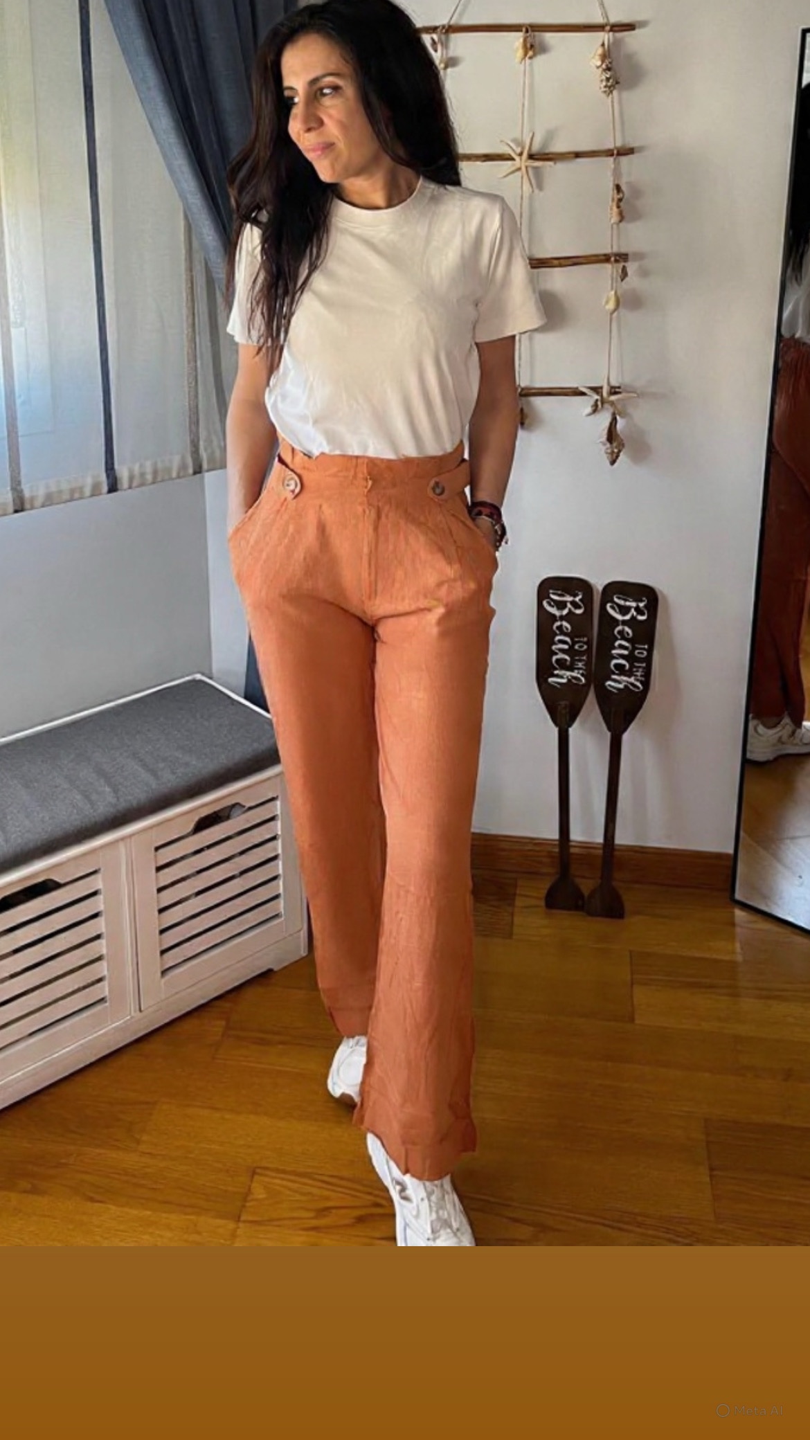 Pantalón lino Teja - Imagen 2