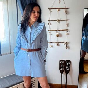 Vestido vaquero volantes