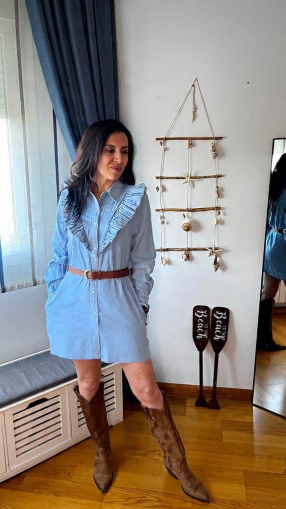 Vestido vaquero volantes