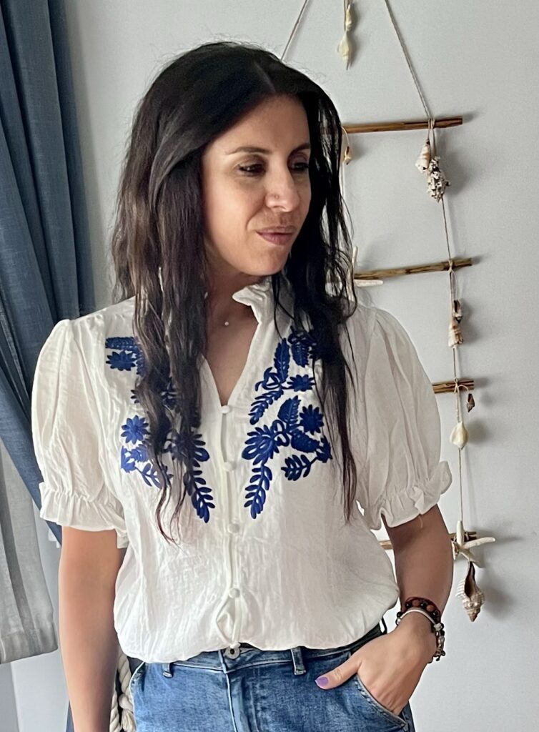 Blusa bordado flores