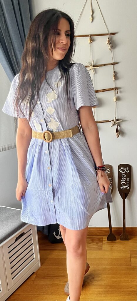 Vestido lino cinturón