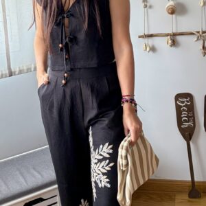 Conjunto lino bordados